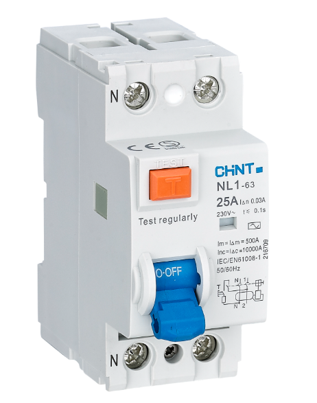 Residual Current Circuit Breaker CHINT NL1-63 2P 25A